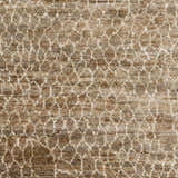 Close-up of the Milbridge Clearance Jute Rug, featuring a textured beige and brown geometric pattern. Hand-knotted jute rug. Swatch