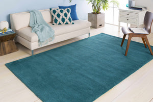 Brockton Solid Wool Teal Area Rug