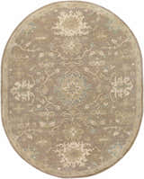 Oval Hazen Hand Tufted Beige 1149 Area Rug with a traditional floral pattern in beige, sage, and brown tones. Design-Oval-810