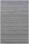 Close-up of the Millicent Carpet, a hand-woven rug in charcoal, medium gray, and silver gray with a subtle striped pattern. Design-Rectangle-576