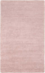 Close-up of the Millinocket Area Rug in dusty pink. Hand-loomed, contemporary style with a subtle horizontal texture. Design-Rectangle-575