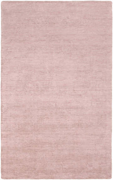 Close-up of the Millinocket Area Rug in dusty pink. Hand-loomed, contemporary style with a subtle horizontal texture. Design-Rectangle-575