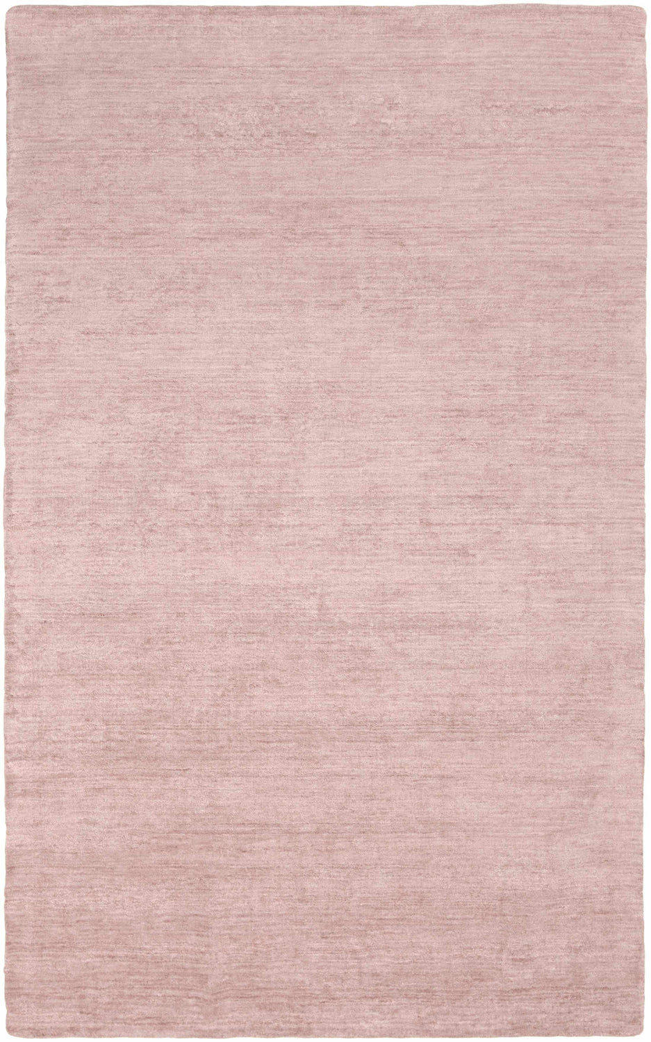 Close-up of the Millinocket Area Rug in dusty pink. Hand-loomed, contemporary style with a subtle horizontal texture. Design-Rectangle-575