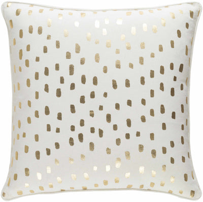 Milnesville White&Gold Polka Dot Throw Pillow