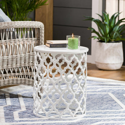 Malino White Lattice Metal End Table