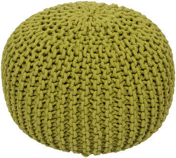Osborne Olive Knitted Cotton Pouf