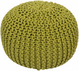 Osborne Olive Knitted Cotton Pouf