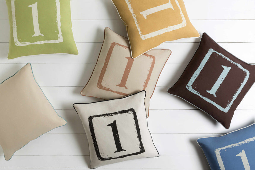 Mendon Number 1 Brown Throw Pillow - Clearance - Clearance