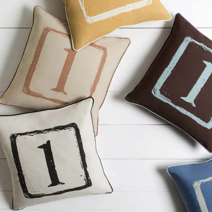 Mendon Number 1 Brown Throw Pillow - Clearance