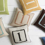 Mendon Number 1 Brown Throw Pillow - Clearance