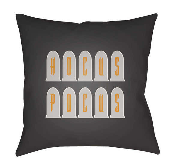 Halloween Hocus Pocus Black Outdoor Pillow