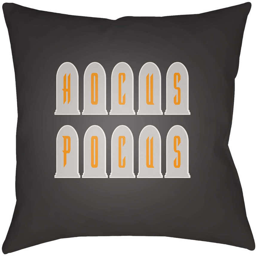 Halloween Hocus Pocus Black Outdoor Pillow