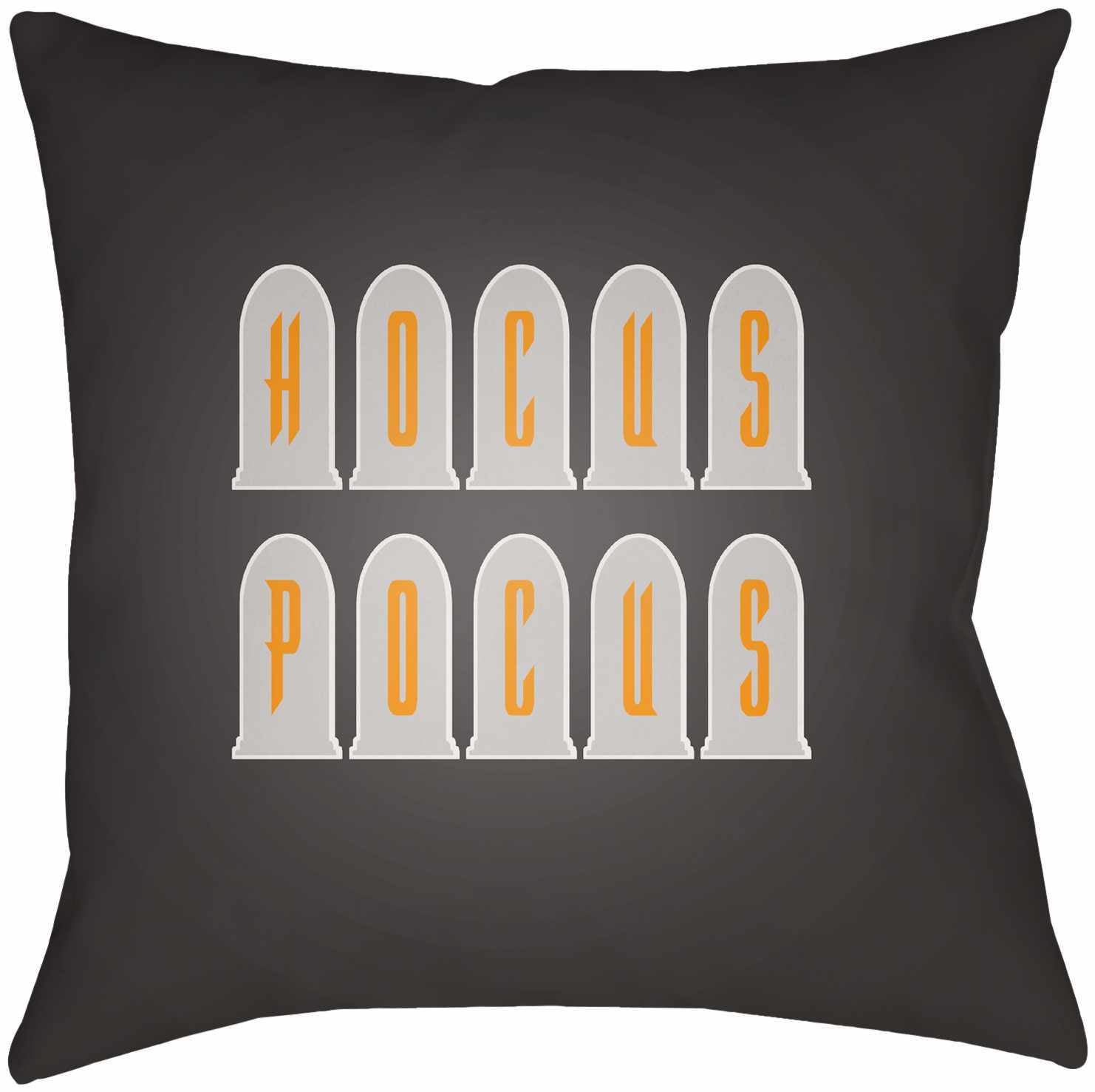 Halloween Hocus Pocus Black Outdoor Pillow