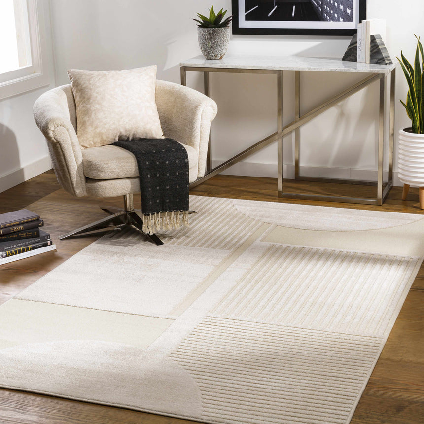 Manalad 3D Wool-Faux Silk Area Rug - 4x6 Clearance