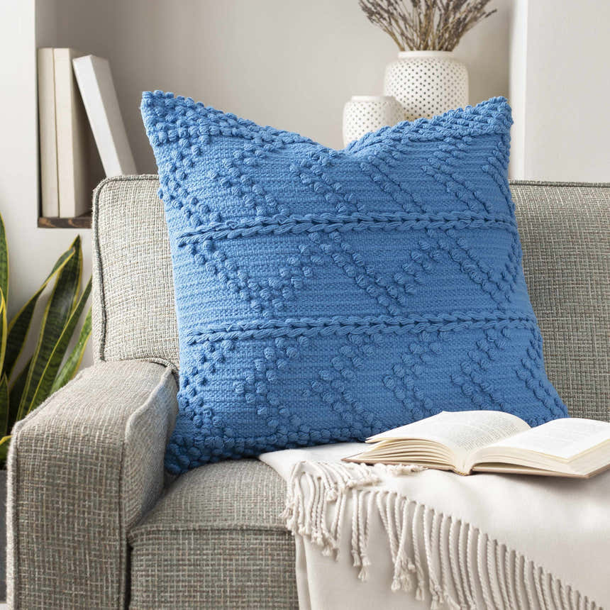 Minalin Blue Square Throw Pillow - Clearance
