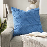 Minalin Blue Square Throw Pillow
