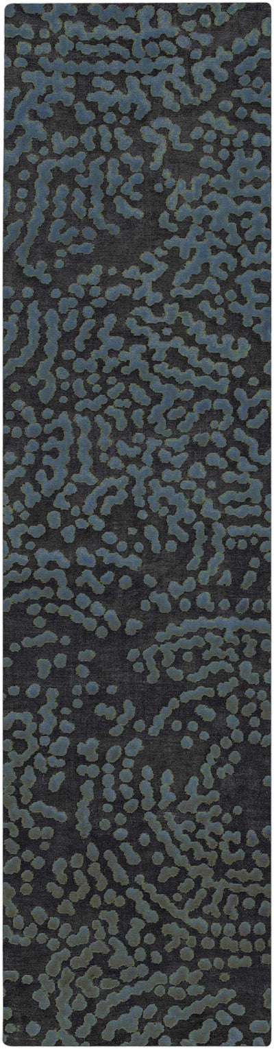 Pensacola Denim/Black Premium Wool&Viscose Rug - Clearance