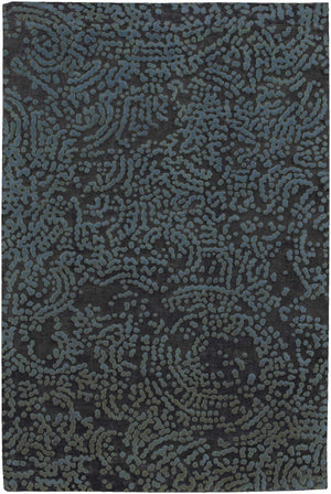 Pensacola Denim/Black Premium Wool&Viscose Rug - Clearance