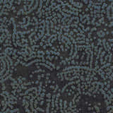 Close-up of the Pensacola Denim/Black rug. Abstract denim blue pattern on a dark charcoal gray background. Hand-knotted wool and viscose. Swatch