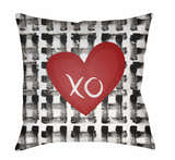 Love Red Heart XO Accent Outdoor Pillow