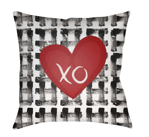 Love Red Heart XO Accent Outdoor Pillow