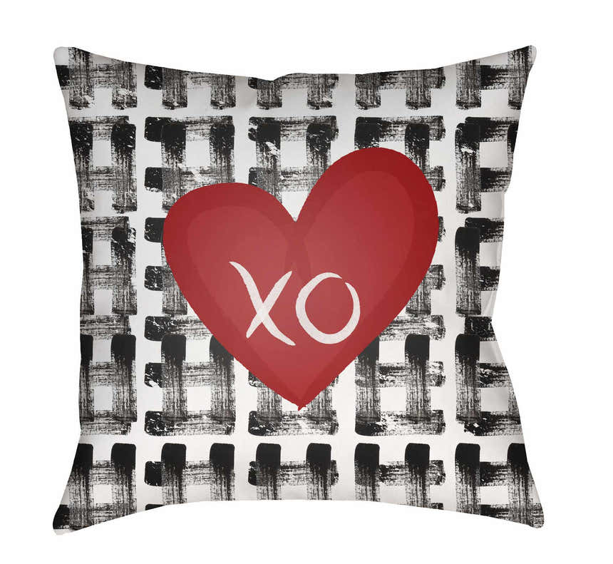 Love Red Heart XO Accent Outdoor Pillow