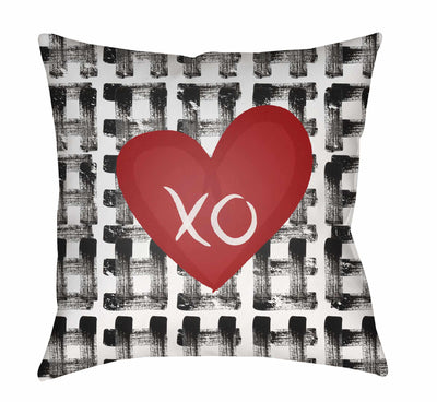 Love Red Heart XO Accent Pillow