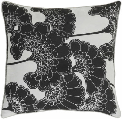 Montmorency Black Floral Elegance Throw Pillow - Clearance