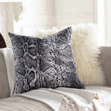 Manticao Charcoal Snake Print Throw Pillow - Clearance