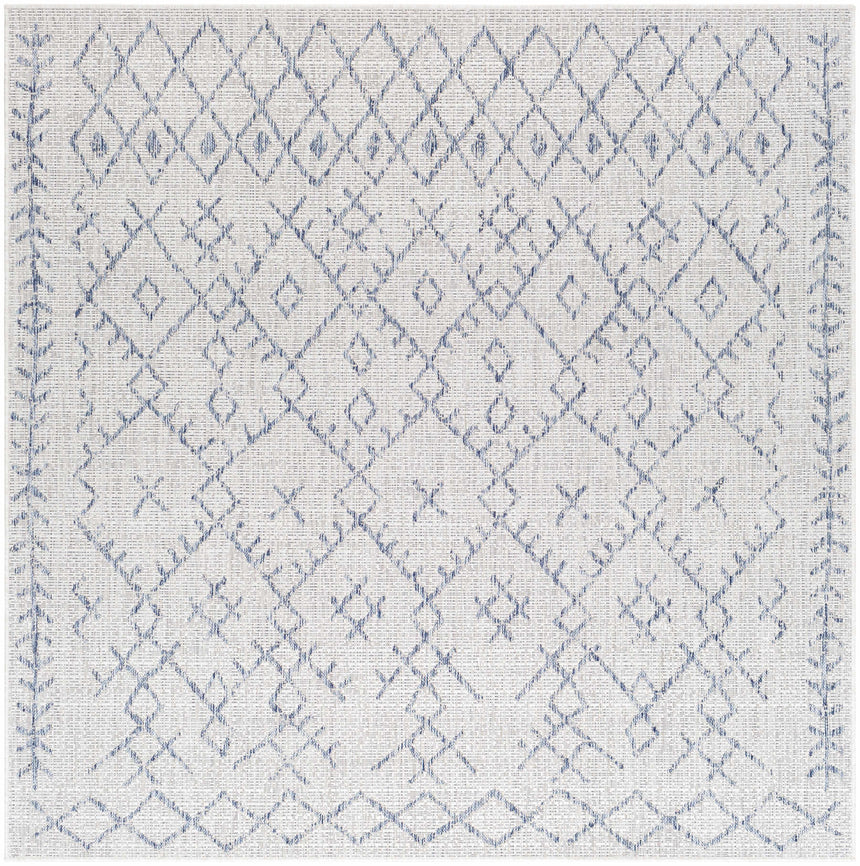 Maunawili Blue Detailed Gray Rug - Clearance