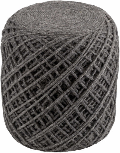 Moapa Charcoal Wool Pouf