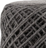 Moapa Charcoal Wool Pouf