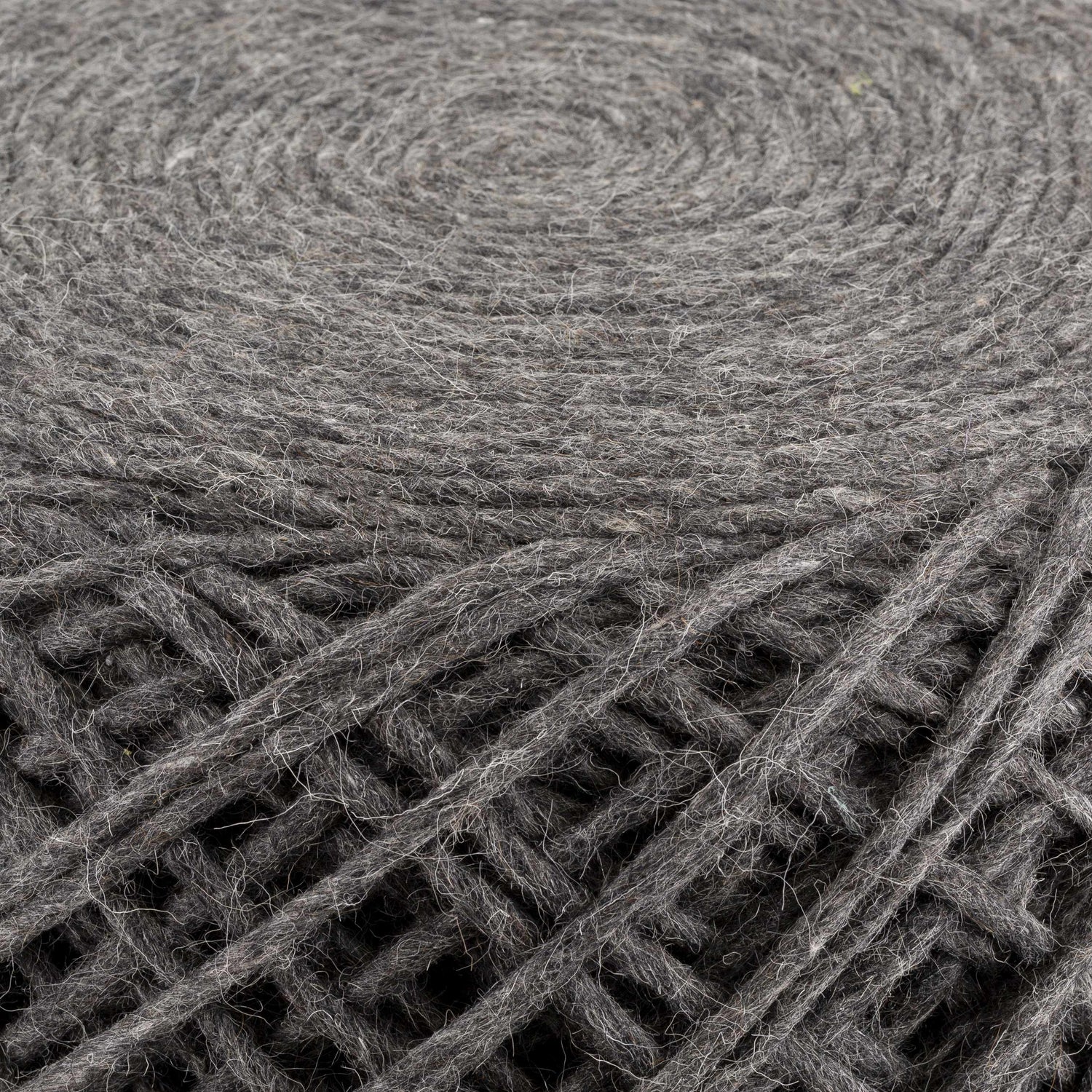 Moapa Charcoal Wool Pouf