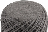 Moapa Charcoal Wool Pouf