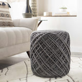 Moapa Charcoal Wool Pouf