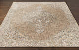 Close-up of the Modimolle Area Carpet, a hand-tufted rug with a traditional Persian-style design in brown, camel, and cream tones. Front