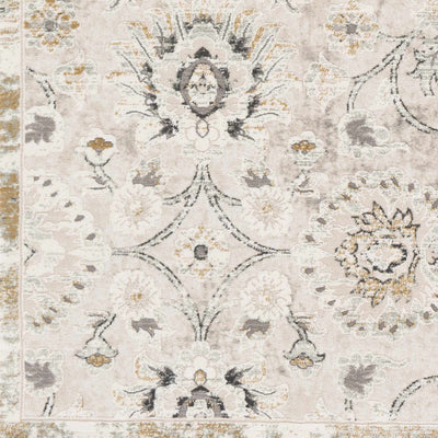 Moelfre Neutral Damask Area Rug