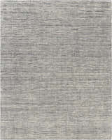 Close-up of the hand-knotted Molena Area Rug. Denim, ink blue, light olive, and light sage colors in a contemporary style. Design-Rectangle-810
