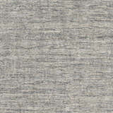 Close-up of the hand-knotted Molena Area Rug. Denim, ink blue, light olive, and light sage wool create a contemporary striped texture. Texture