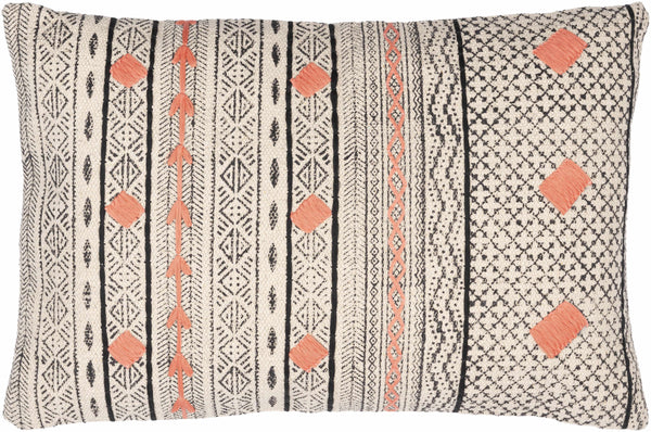 Moosic Beige Geometric Lumbar Pillow - Clearance