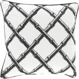 Moray Black & White Bamboo Pattern Accent Pillow - Clearance
