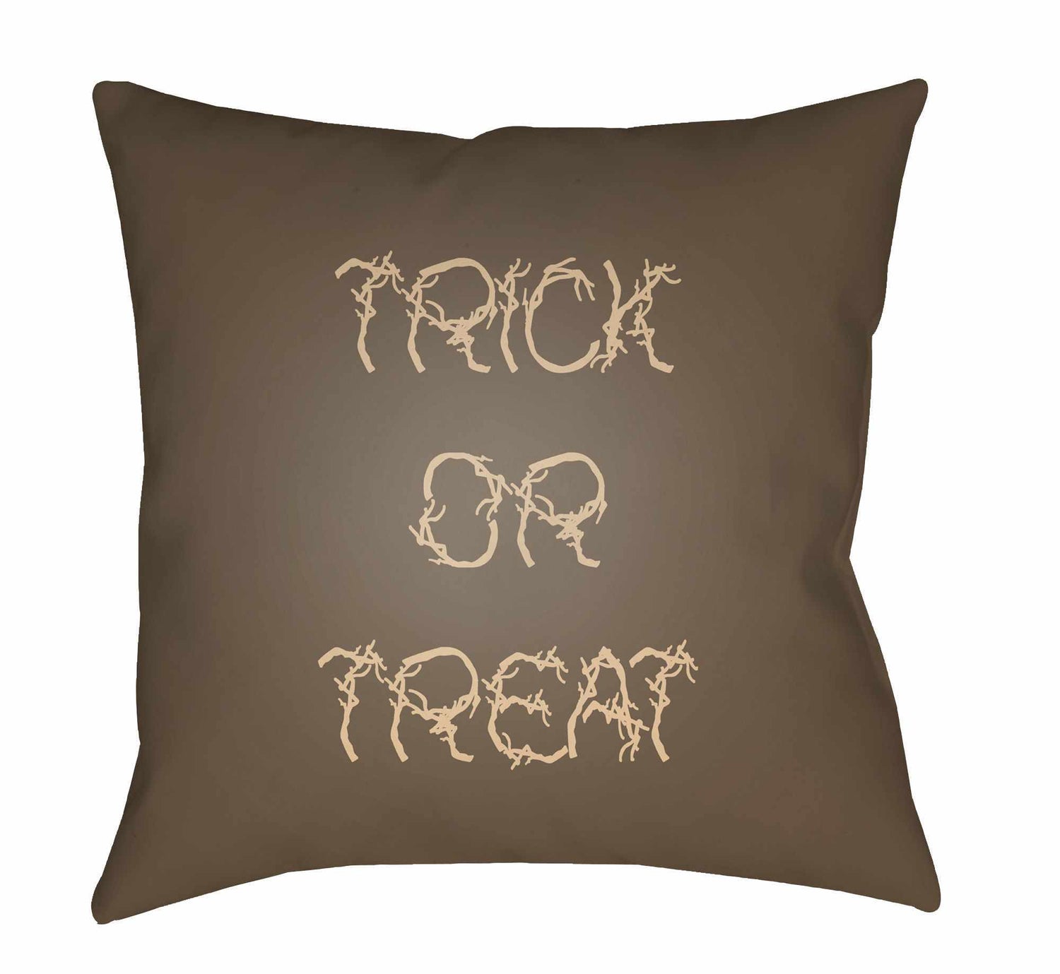 Halloween Trick or Treat Brown Outdoor Pillow