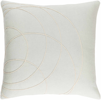 Mornington Ivory Circular Embroidered Throw Pillow