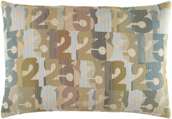 Mostyn Multicolored Abstract Numbers Accent Pillow - Clearance