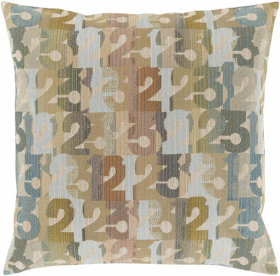 Mostyn Multicolored Abstract Numbers Accent Pillow - Clearance
