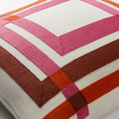 Mouldsworth Pink Geometric Square Accent Pillow - Clearance