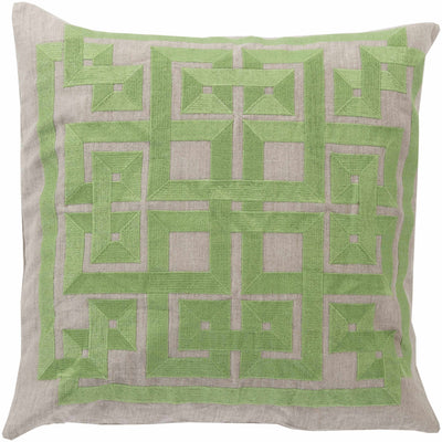 Moura Green Geometric Square Throw Pillow - Clearance