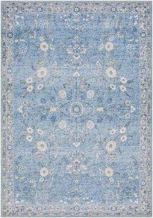 Meyly Blue Washable Area Rug