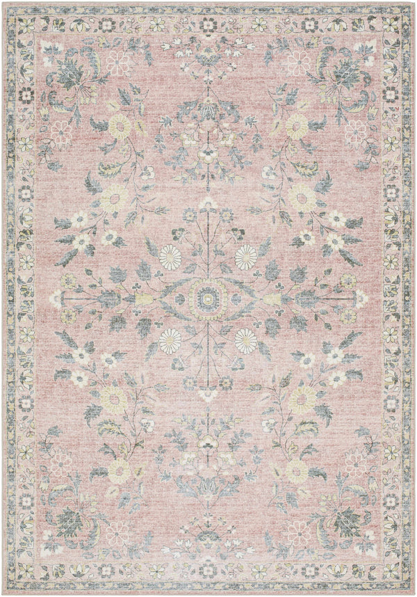 Meyly Pink Washable Area Rug