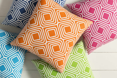 Kinross Pink Geometric Square Throw Pillow - Clearance